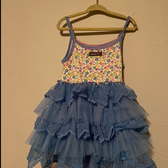Matilda Jane Make A Wish Dress Ruffle Blue Floral - Picture 7 of 9